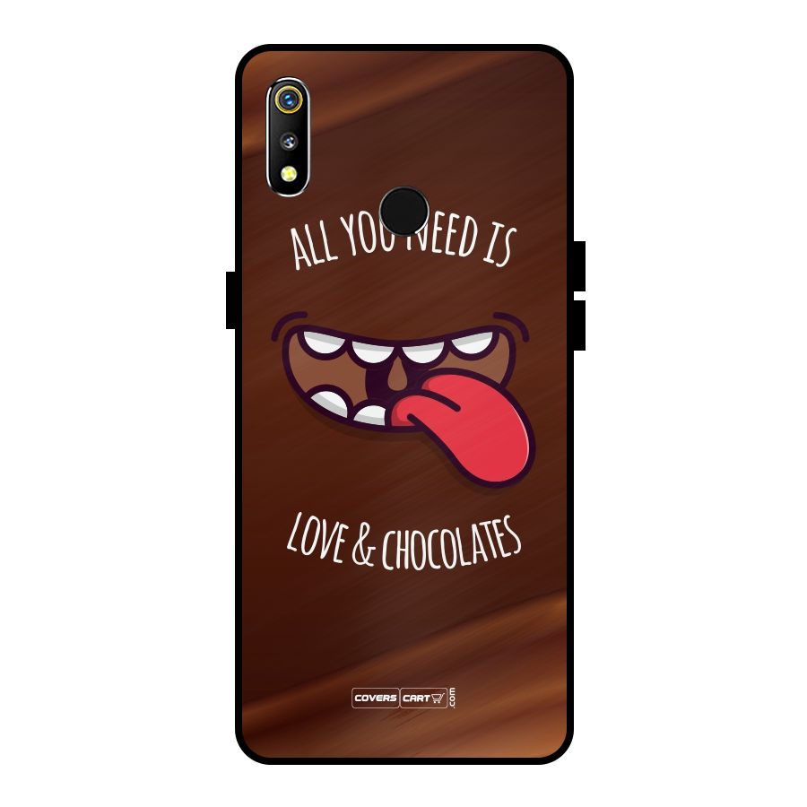 Love and Chocolates Metal Back Case for Realme 3i