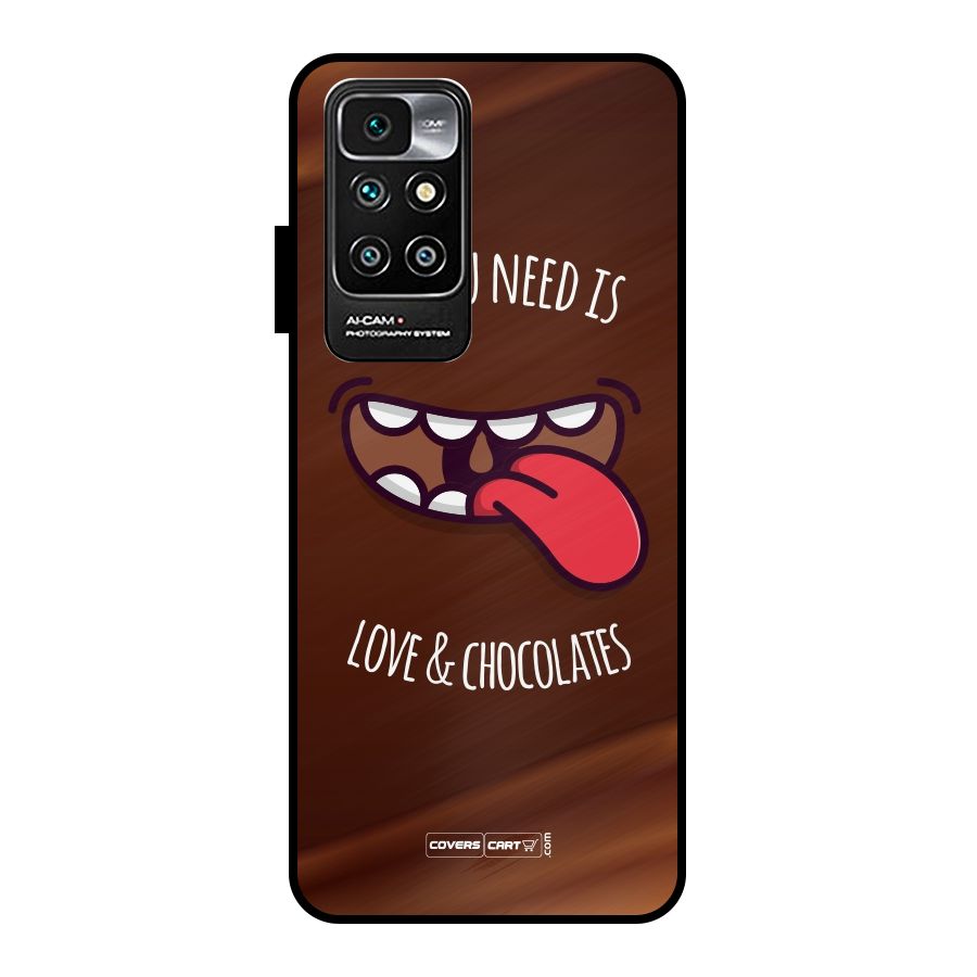 Love and Chocolates Metal Back Case for Redmi 10 Prime