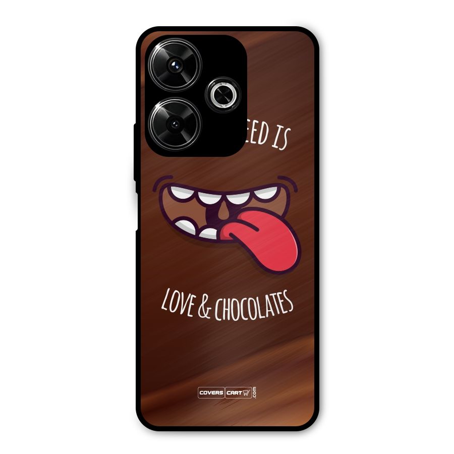 Love and Chocolates Metal Back Case for Redmi 13 5G