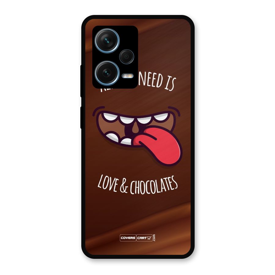 Love and Chocolates Metal Back Case for Redmi Note 12 Pro Plus 5G