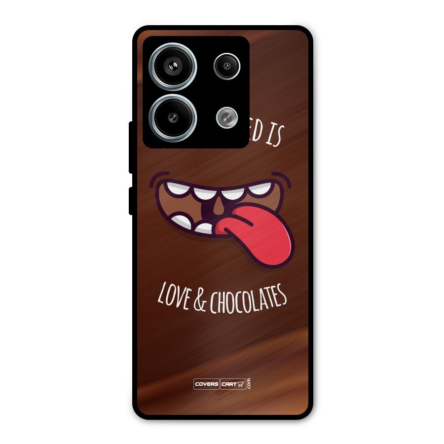 Love and Chocolates Metal Back Case for Redmi Note 13 Pro 5G