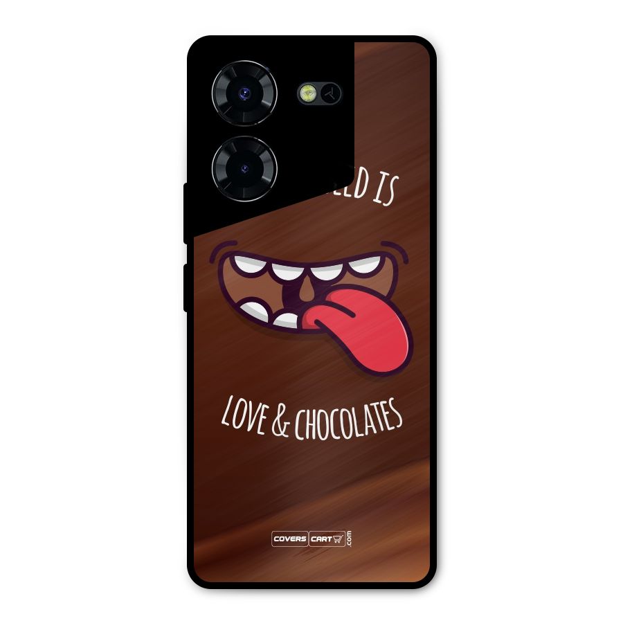 Love and Chocolates Metal Back Case for Tecno Pova 5 Pro 5G
