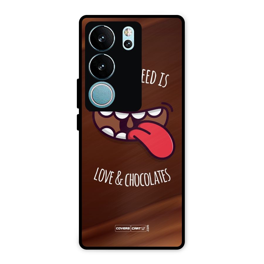 Love and Chocolates Metal Back Case for Vivo V29 Pro