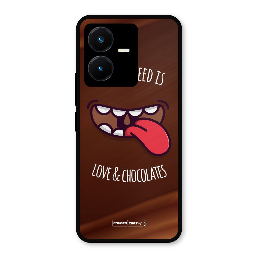 Love and Chocolates Metal Back Case for Vivo Y22