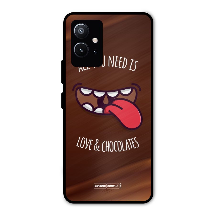 Love and Chocolates Metal Back Case for Vivo Y75 5G