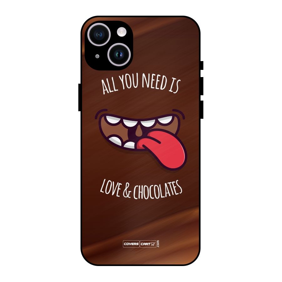 Love and Chocolates Metal Back Case for iPhone 14 Plus