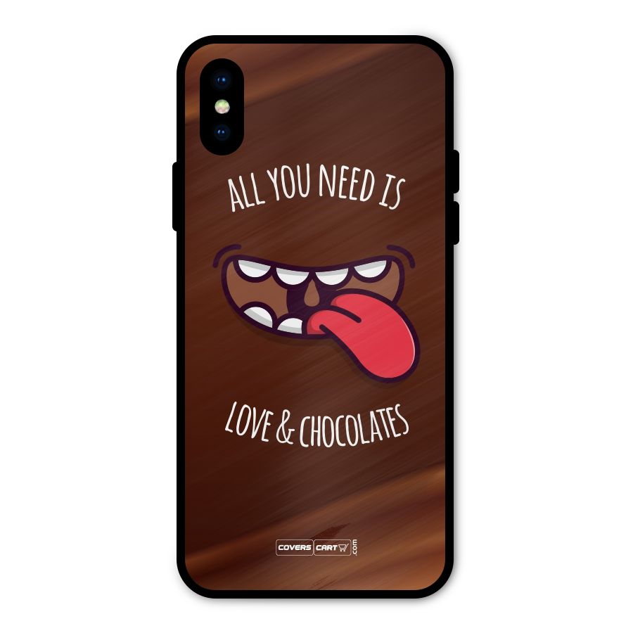 Love and Chocolates Metal Back Case for iPhone XS