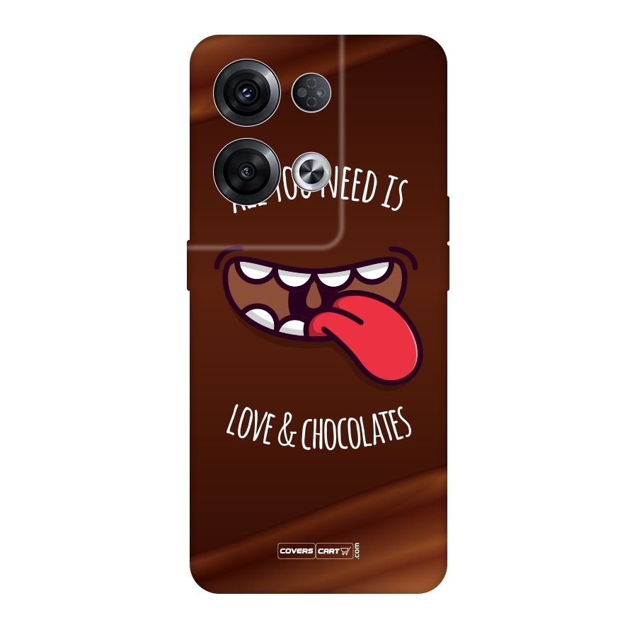 Love and Chocolates Original Polycarbonate Back Case for Oppo Reno8 Pro 5G