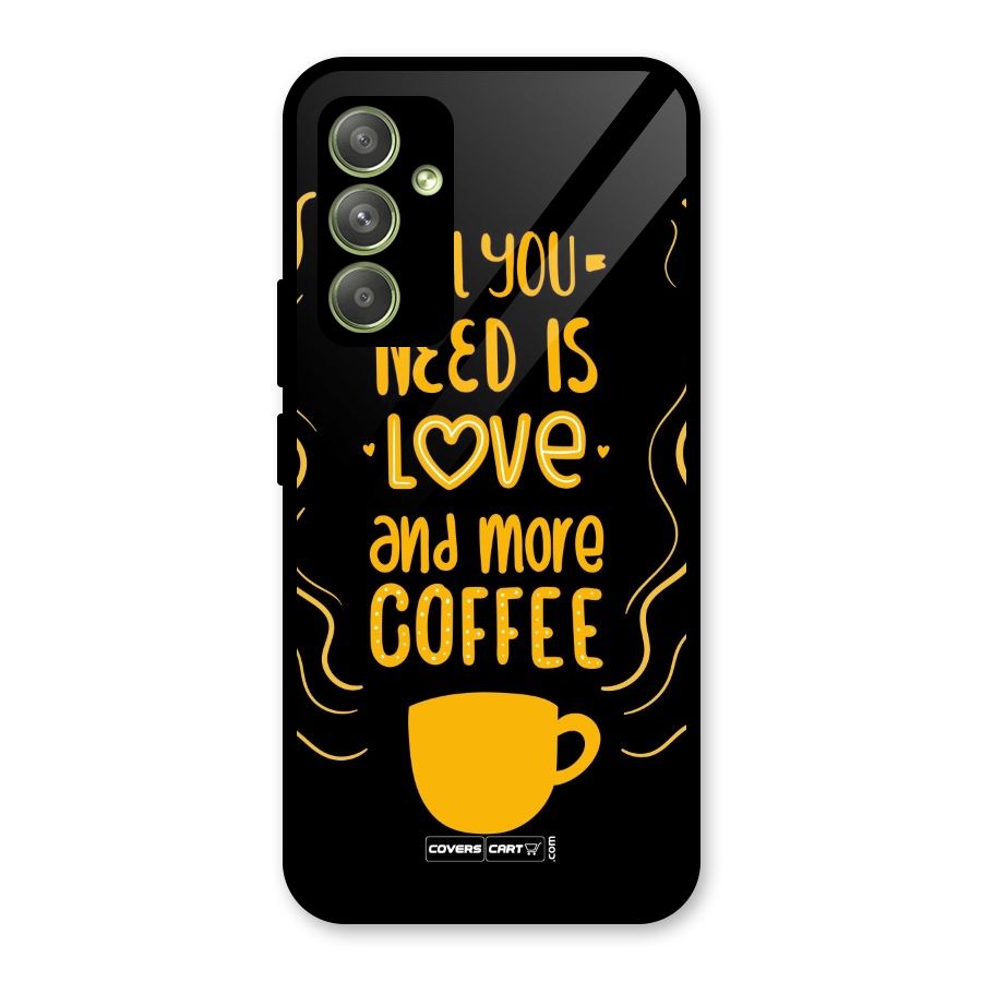Love and More Coffee Glass Back Case for Galaxy A54