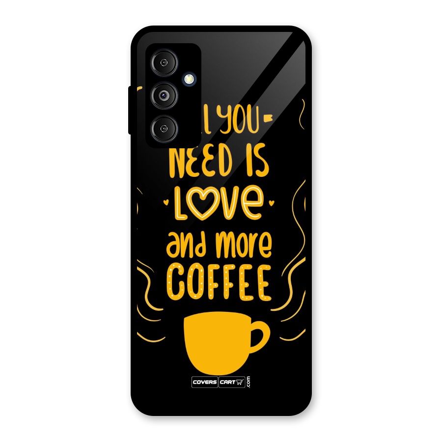 Love and More Coffee Glass Back Case for Galaxy M14 5G