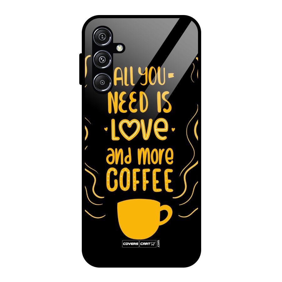 Love and More Coffee Glass Back Case for Galaxy M34 5G