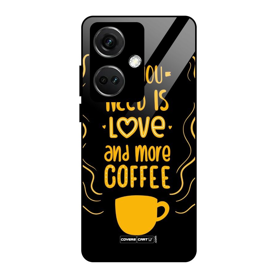 Love and More Coffee Glass Back Case for OnePlus Nord CE 3 5G
