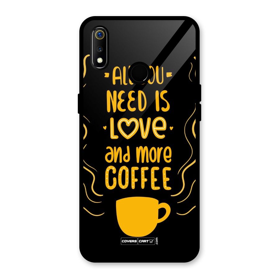 Love and More Coffee Glass Back Case for Realme 3i