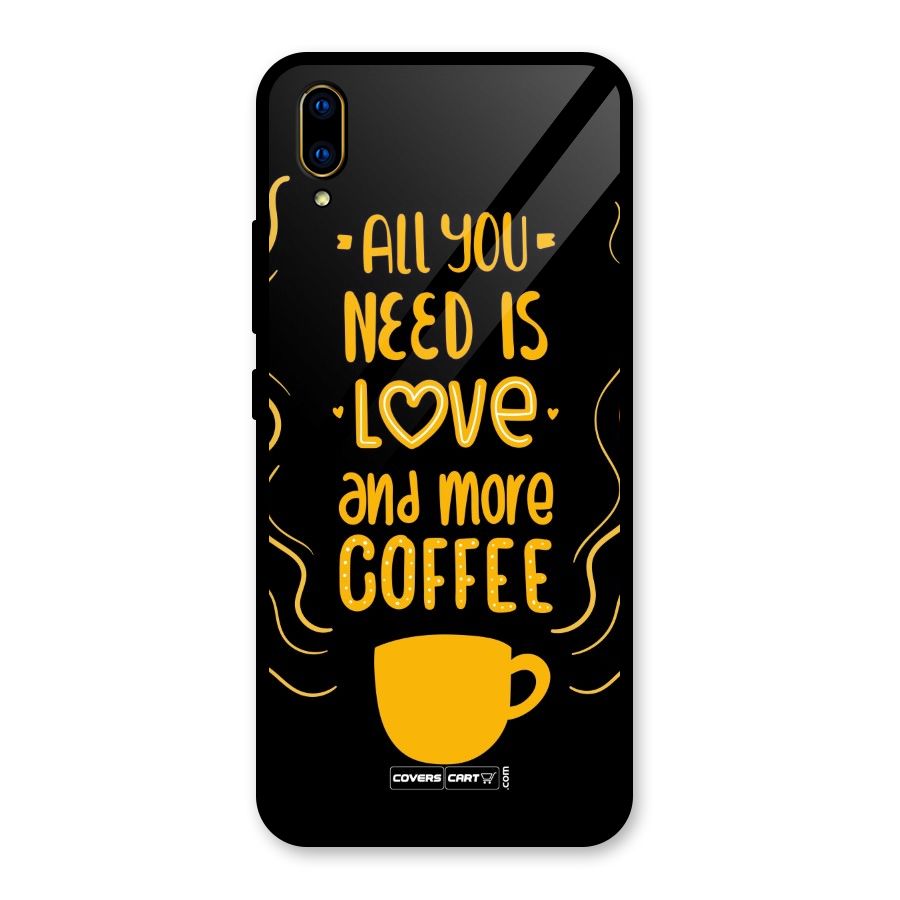 Love and More Coffee Glass Back Case for Vivo V11 Pro