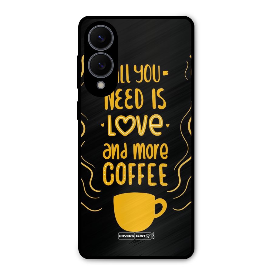 Love and More Coffee Metal Back Case for Galaxy S25 Edge