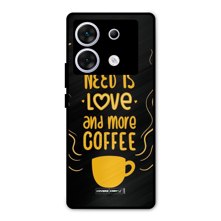 Love and More Coffee Metal Back Case for Infinix Zero 30 5G