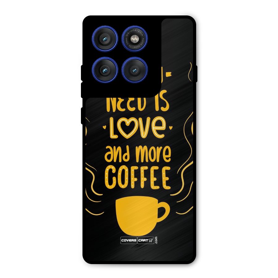 Love and More Coffee Metal Back Case for Motorola Edge 60 Pro