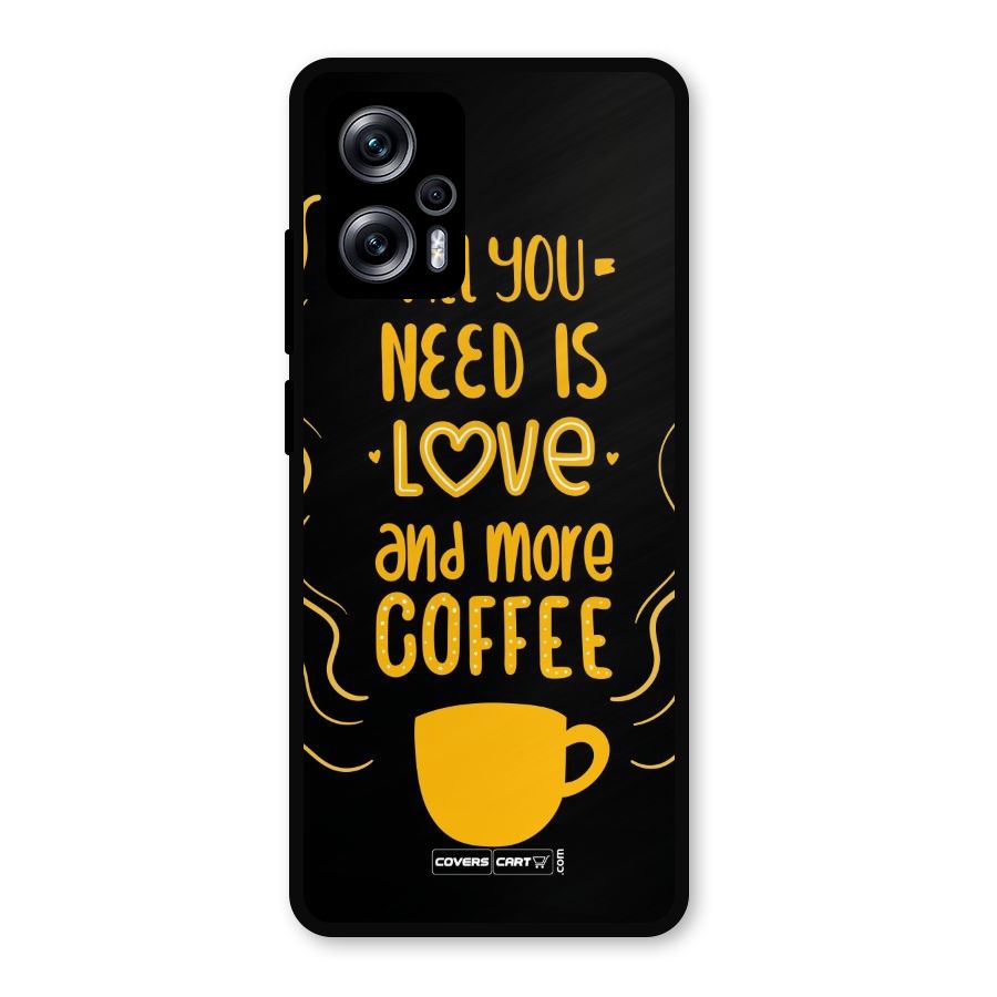 Love and More Coffee Metal Back Case for Redmi K50i