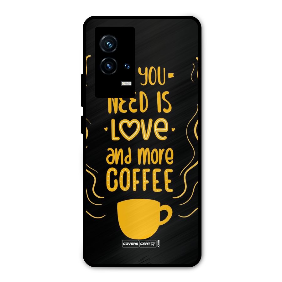 Love and More Coffee Metal Back Case for iQOO 9 5G