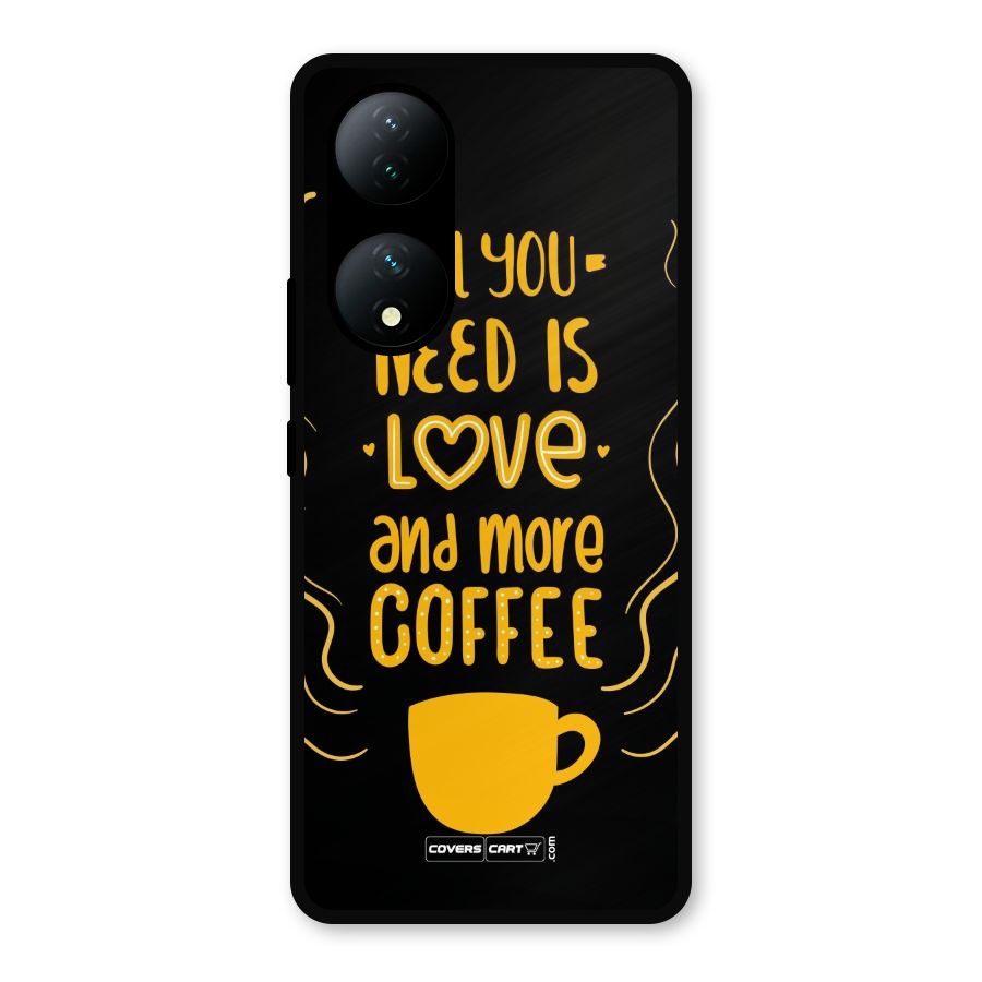Love and More Coffee Metal Back Case for iQOO Z7s