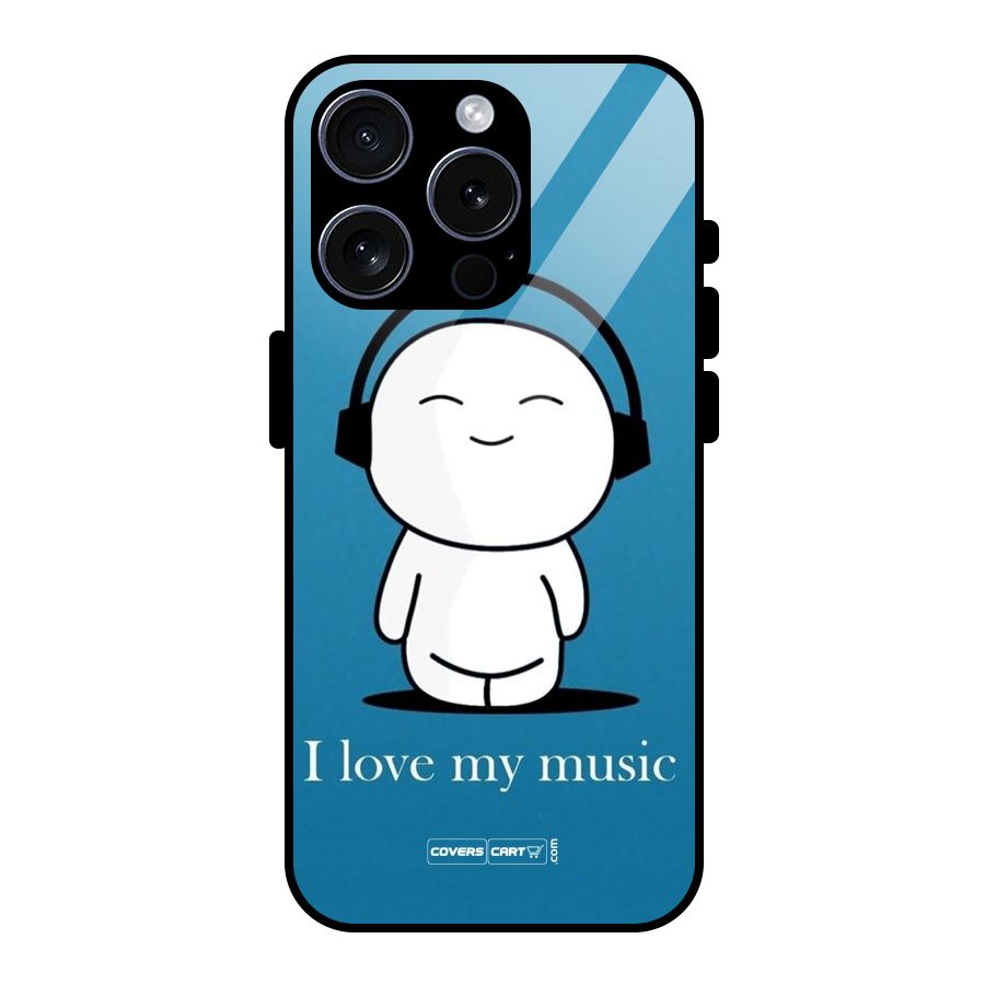 Love for Music Glass Back Case for iPhone 15 Pro