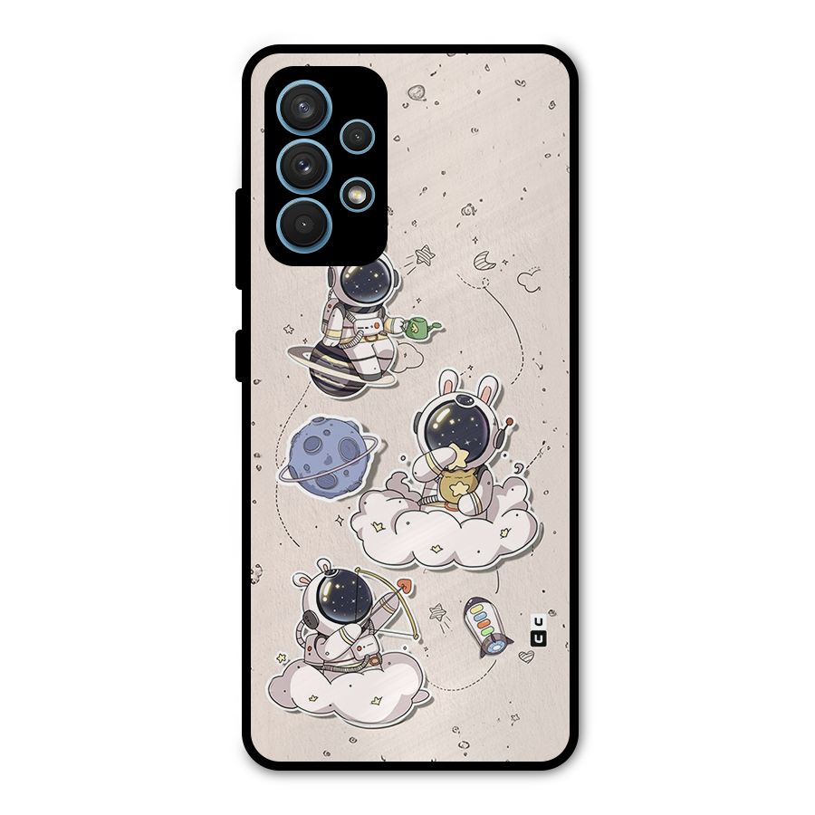 Lovely Astronaut Playing Metal Back Case for Galaxy A32