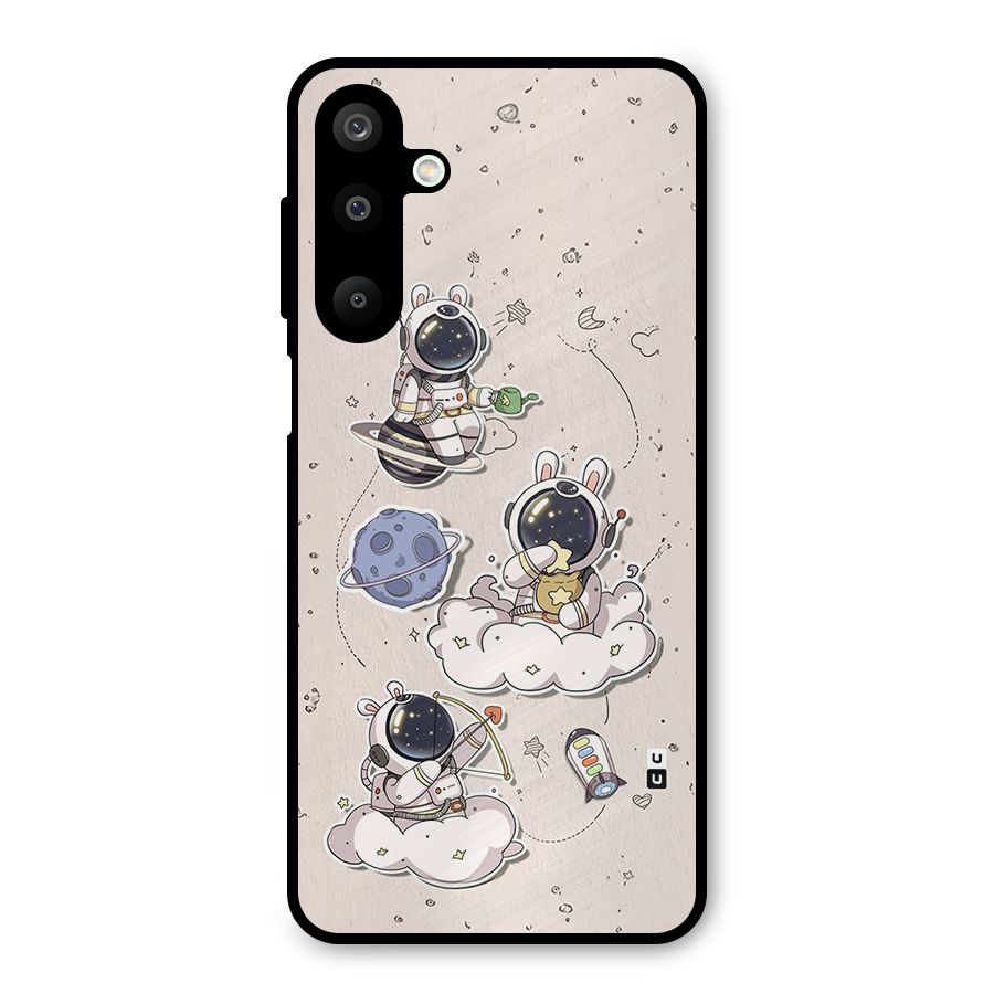 Lovely Astronaut Playing Metal Back Case for Galaxy M16