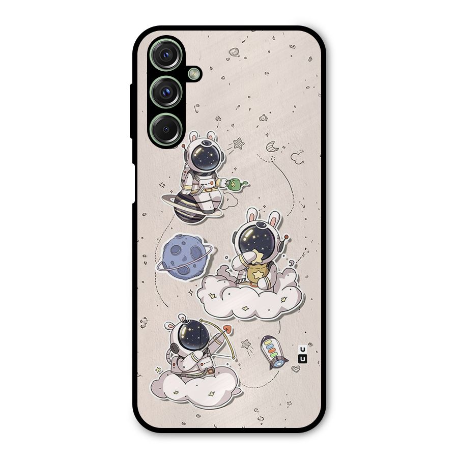 Lovely Astronaut Playing Metal Back Case for Galaxy M34