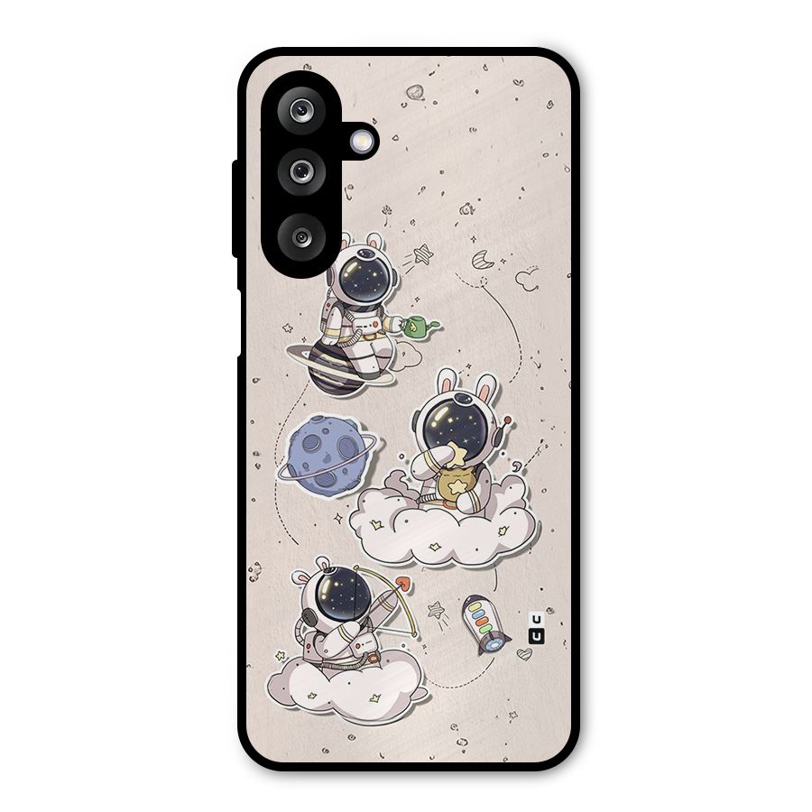 Lovely Astronaut Playing Metal Back Case for Galaxy M36