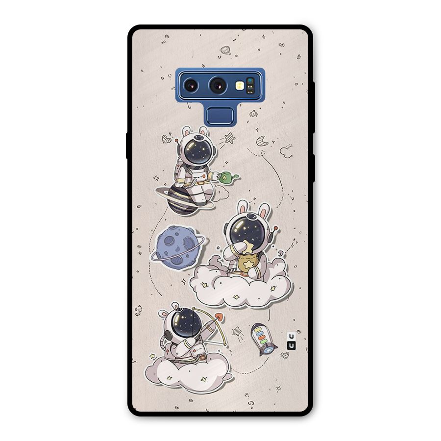 Lovely Astronaut Playing Metal Back Case for Galaxy Note 9