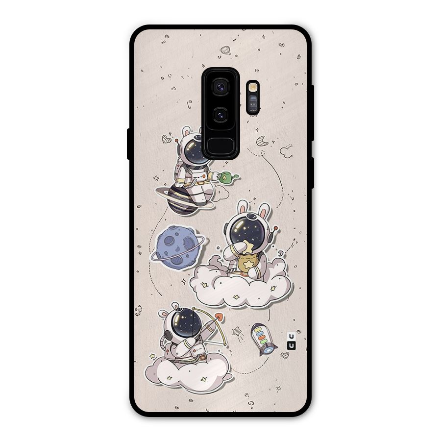 Lovely Astronaut Playing Metal Back Case for Galaxy S9 Plus