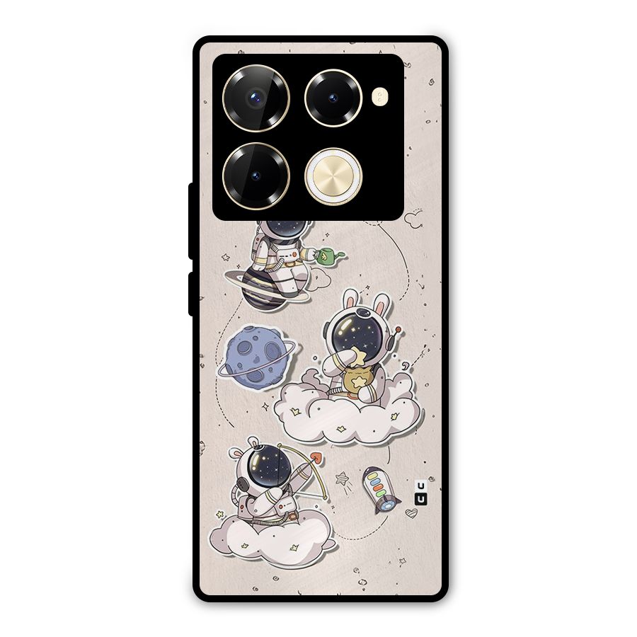 Lovely Astronaut Playing Metal Back Case for Infinix Note 40 Pro