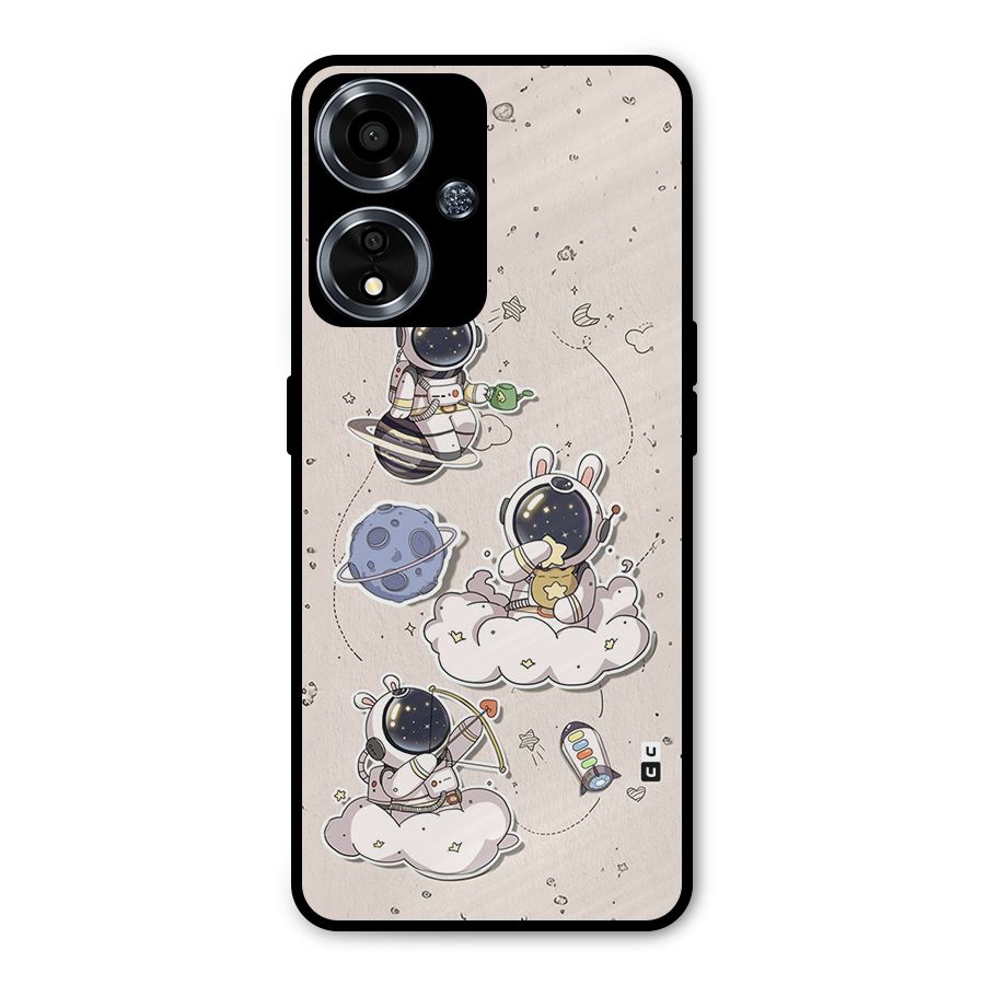 Lovely Astronaut Playing Metal Back Case for Oppo A59