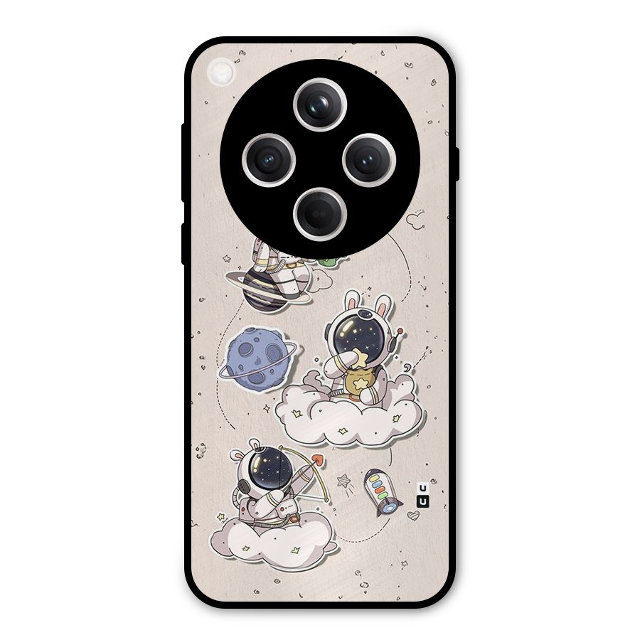 Lovely Astronaut Playing Metal Back Case for Oppo Find X8