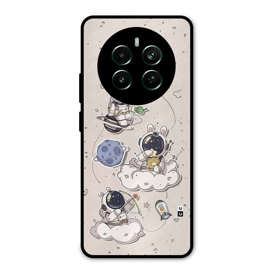 Lovely Astronaut Playing Metal Back Case for Realme 12 Pro Plus
