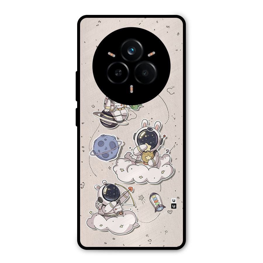 Lovely Astronaut Playing Metal Back Case for Realme 14 Pro