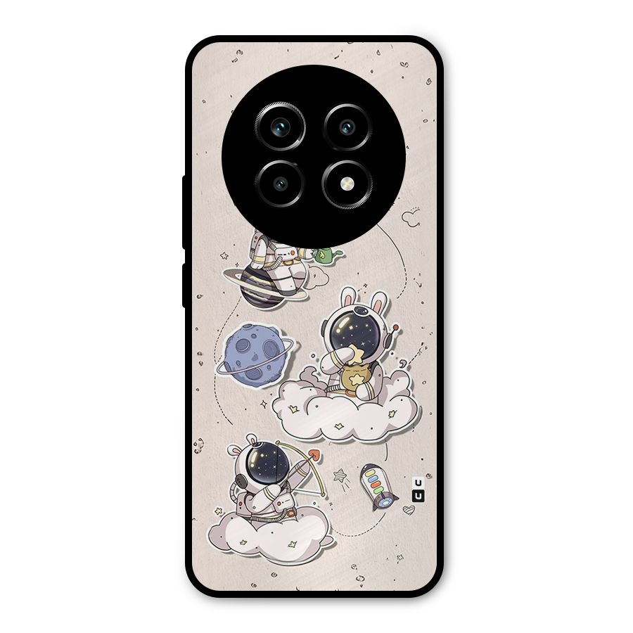Lovely Astronaut Playing Metal Back Case for Realme 14 Pro Lite
