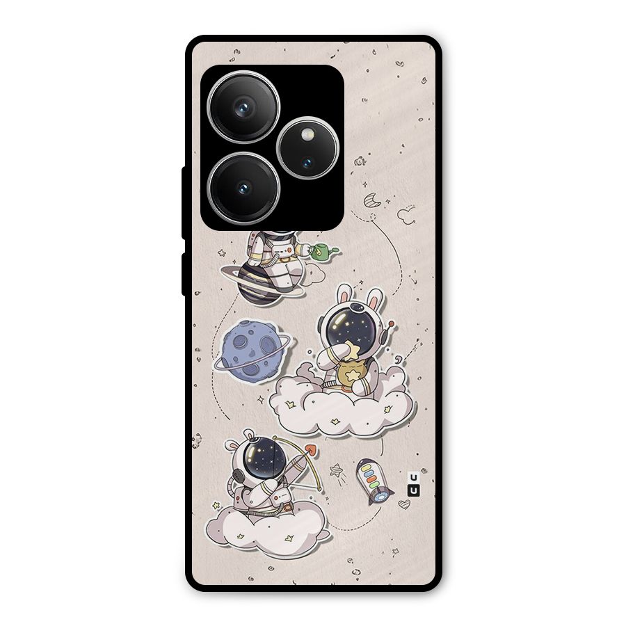 Lovely Astronaut Playing Metal Back Case for Realme GT 6