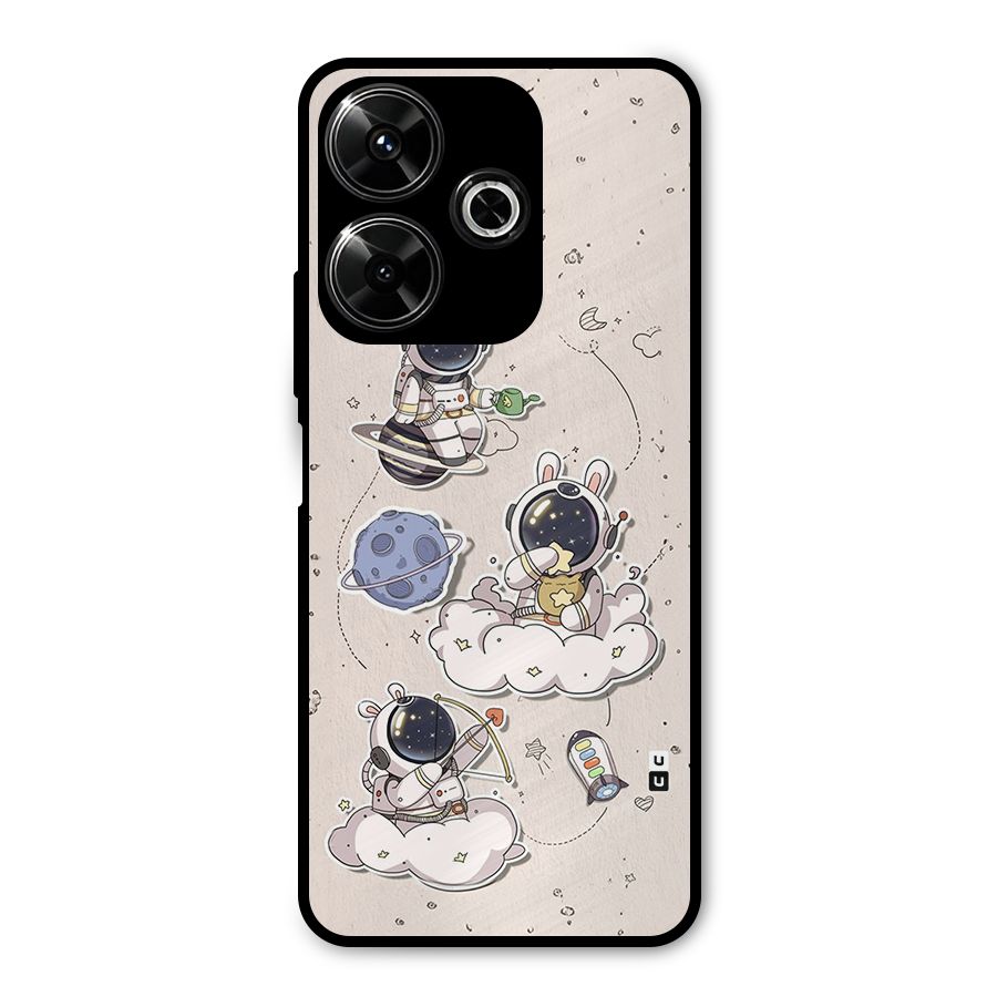 Lovely Astronaut Playing Metal Back Case for Redmi 13 5G