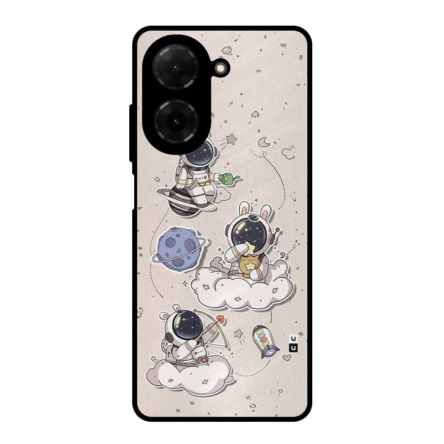 Lovely Astronaut Playing Metal Back Case for Redmi A5 4G