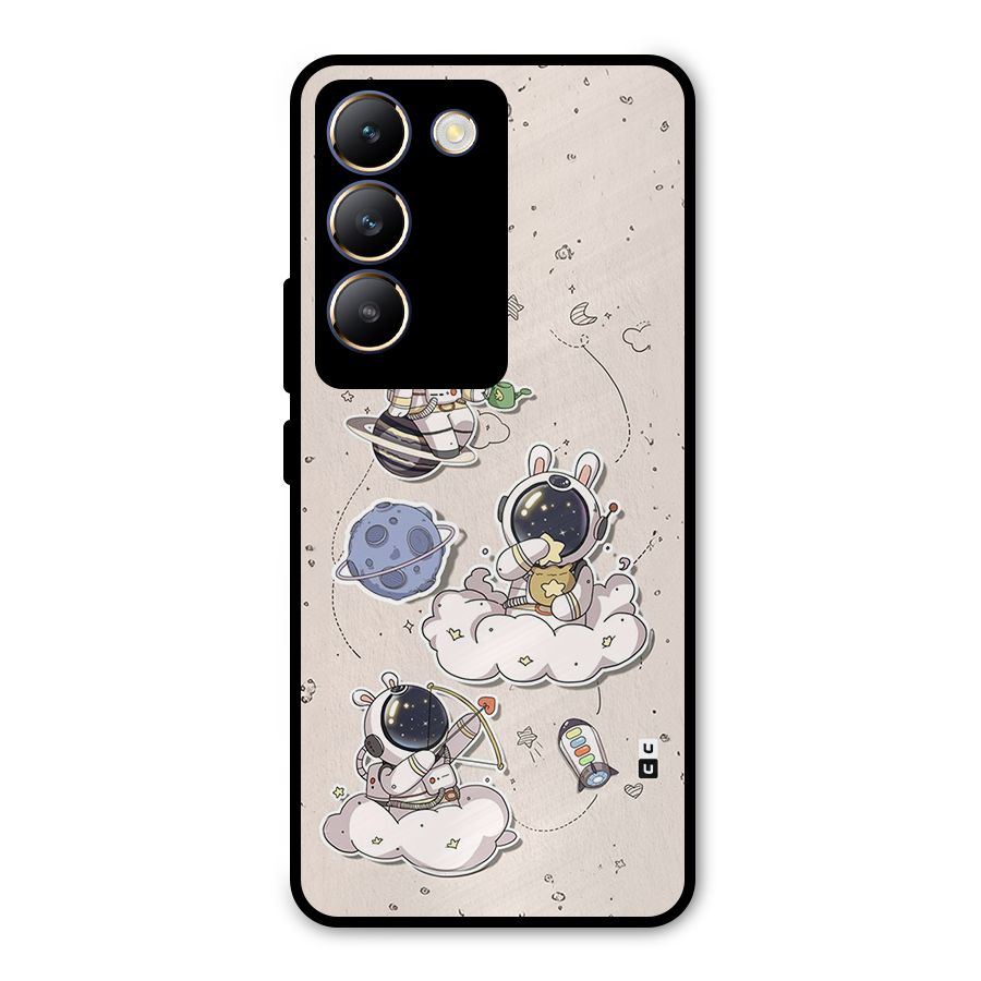 Lovely Astronaut Playing Metal Back Case for Vivo T3 5G
