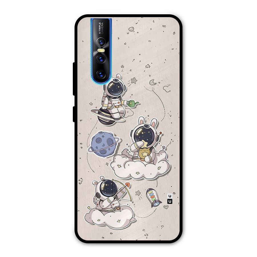 Lovely Astronaut Playing Metal Back Case for Vivo V15 Pro