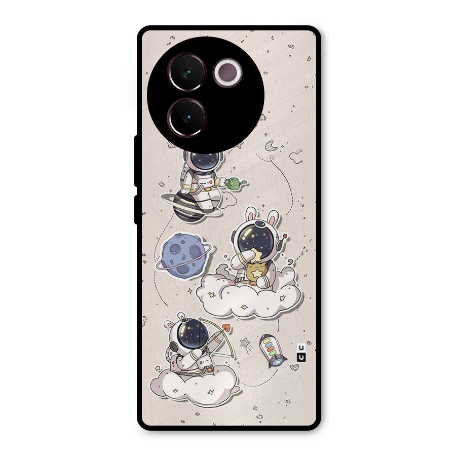 Lovely Astronaut Playing Metal Back Case for Vivo V30e