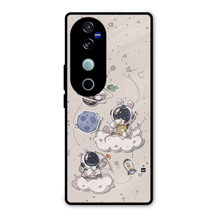 Lovely Astronaut Playing Metal Back Case for Vivo V40