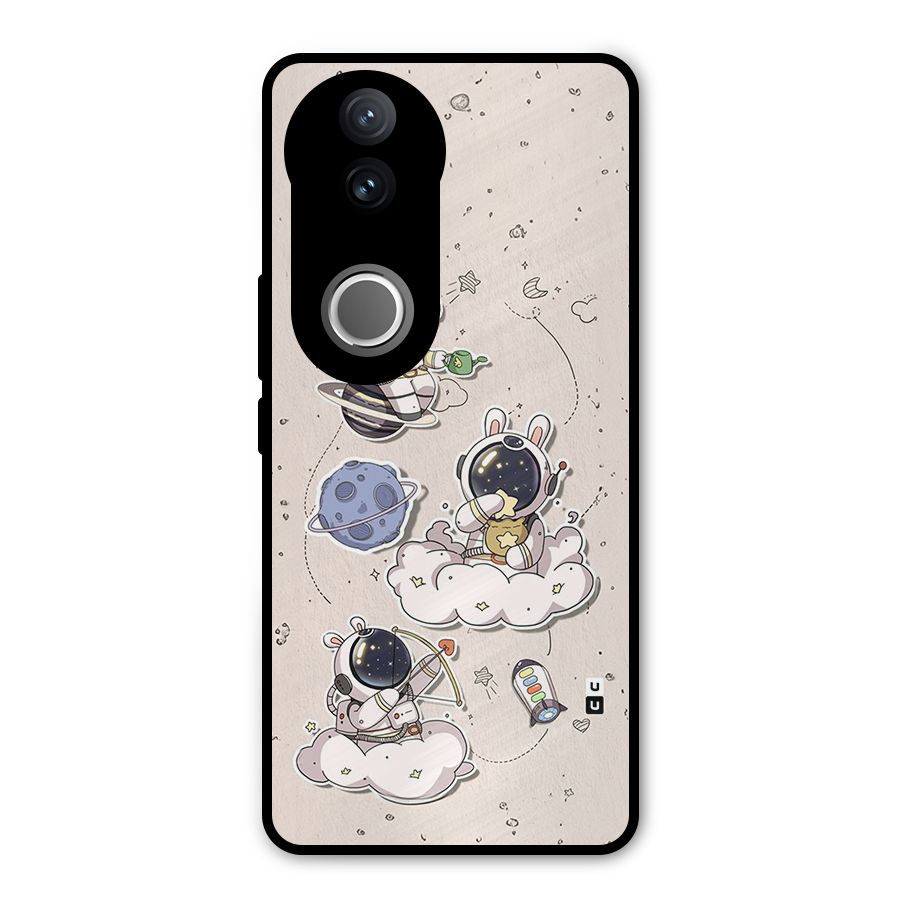Lovely Astronaut Playing Metal Back Case for Vivo V50e