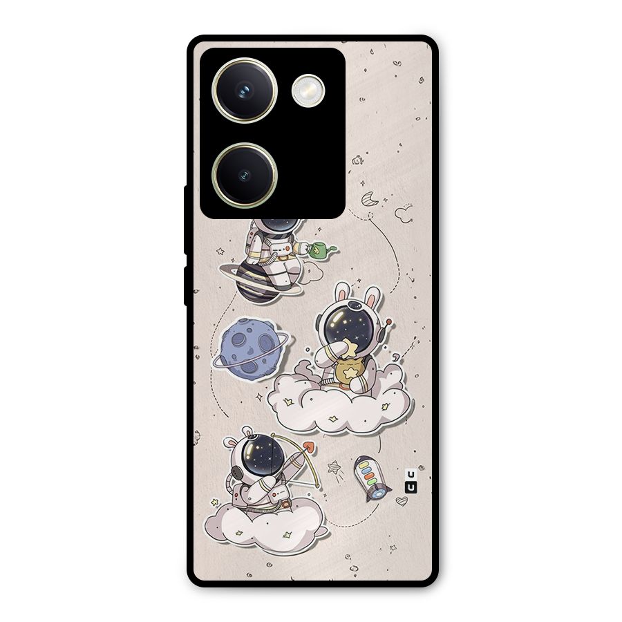 Lovely Astronaut Playing Metal Back Case for Vivo Y200 Pro