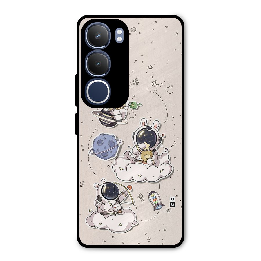 Lovely Astronaut Playing Metal Back Case for Vivo Y29