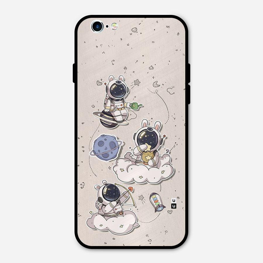 Lovely Astronaut Playing Metal Back Case for iPhone 6 6s