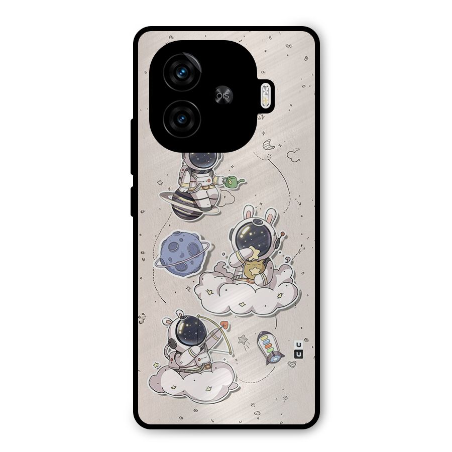 Lovely Astronaut Playing Metal Back Case for iQOO Neo 10R