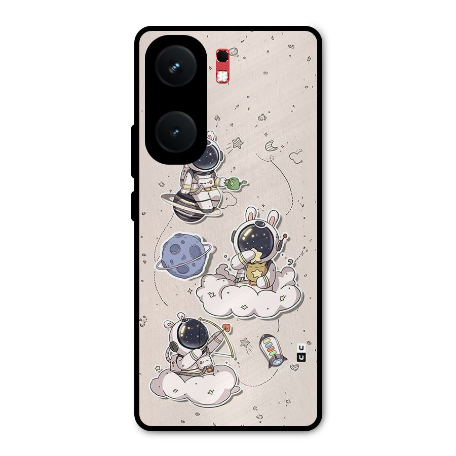 Lovely Astronaut Playing Metal Back Case for iQOO Neo 9 Pro